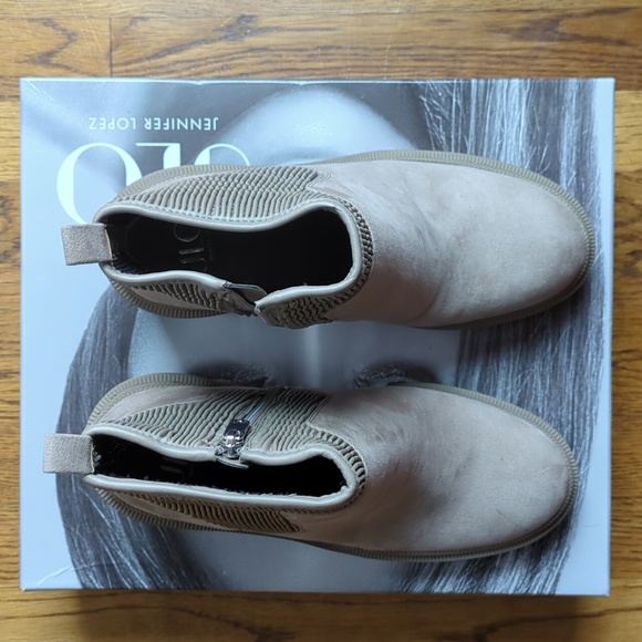 JLO Jennifer Lopez Emalee Bootie Platform Boot Women's Size 10 In Grey Beige - Picture 9 of 16